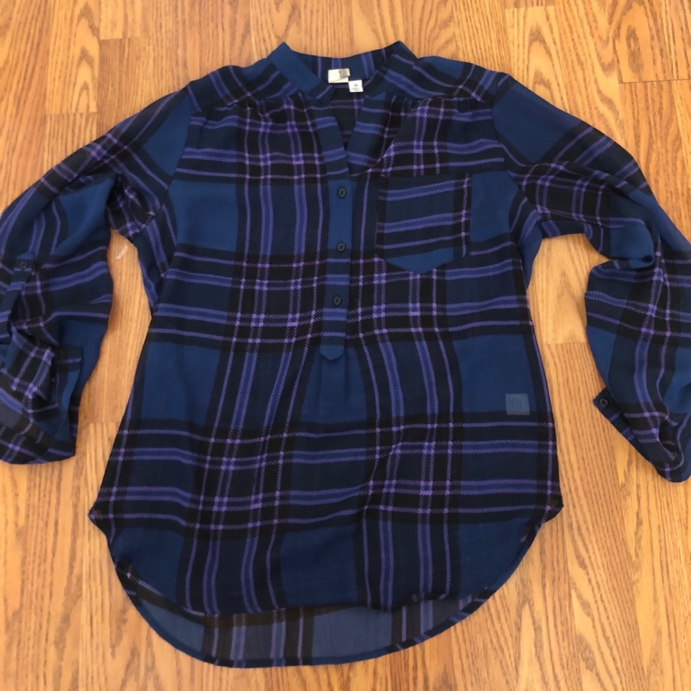 Sheer plaid shirt